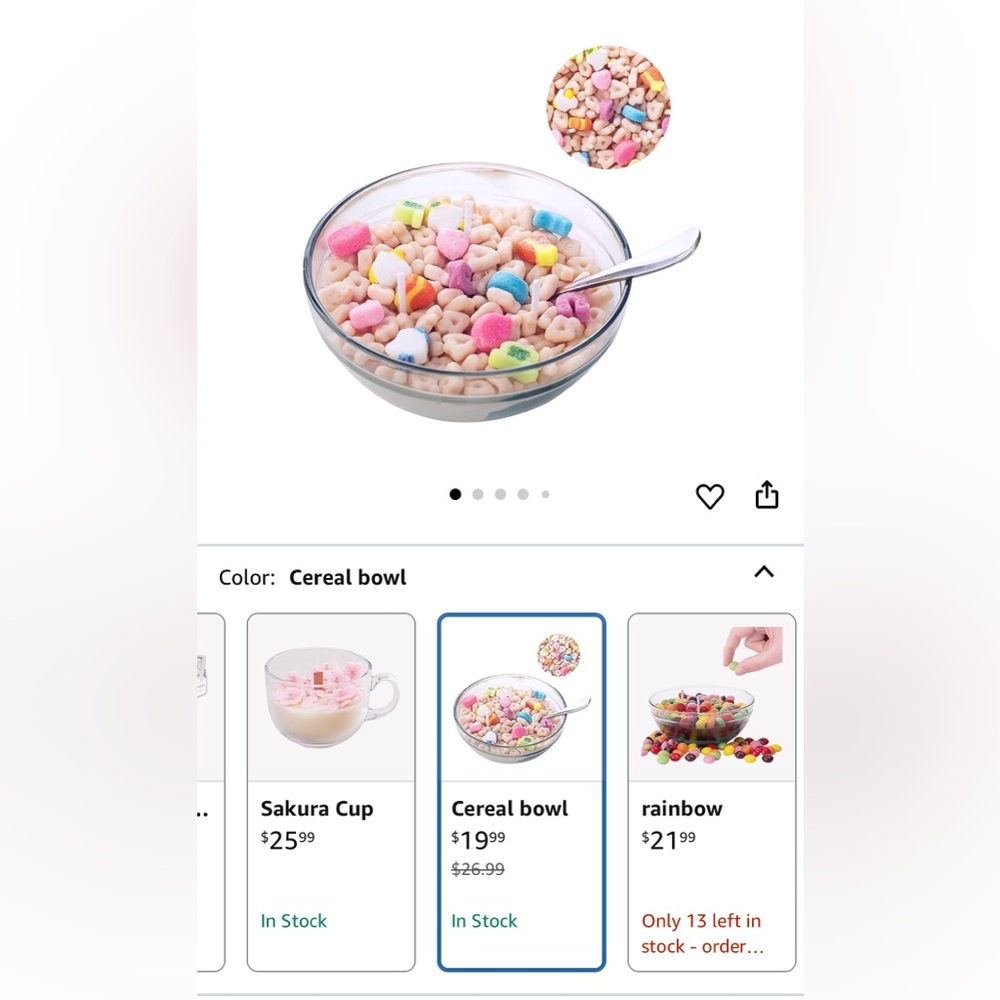 Colorful Cereal Bowl with Spoon